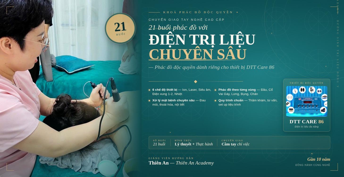 Ảnh giới thiệu khóa 21 bài giảng với máy DTT Care